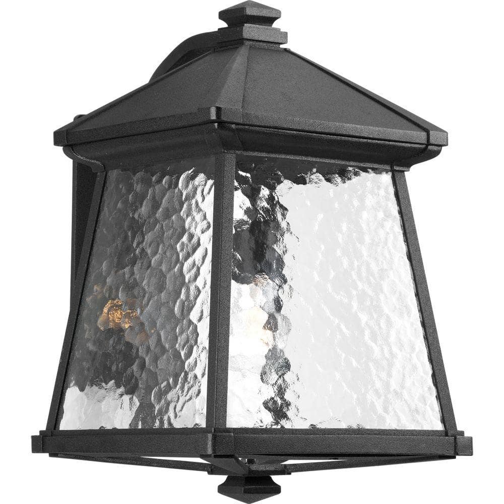 Mac Black Aluminum Outdoor Wall Sconce with Water Glass