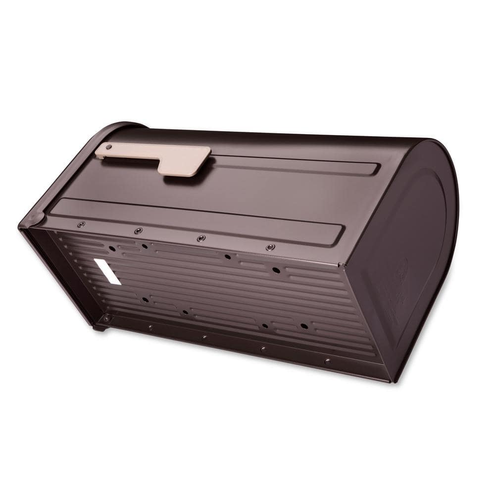 Mapleton Large Rubbed Bronze Steel Post Mount Mailbox