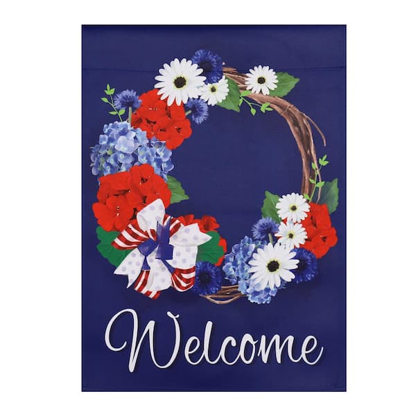 12 in. x 18 in. Welcome Wreath Garden Flag