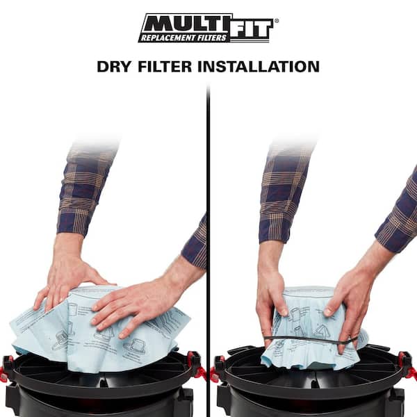 MULTI FIT Replacement Wet/Dry Vac Bag Filters with Band for Select Husky,  Stinger and Bucket Head Wet/Dry Shop Vacuums (3-Pack) VF2000 - The Home  Depot