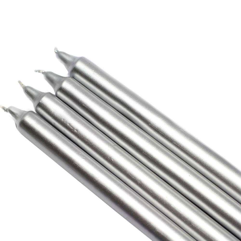 UPC 685024248937 product image for Zest Candle 10 in. Metallic Silver Straight Taper Candles (Set of 12) | upcitemdb.com