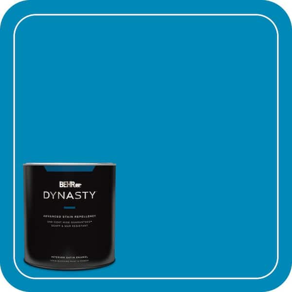 BEHR DYNASTY 1 qt. #540B-7 Royal Peacock Satin Enamel Interior Stain-Blocking Paint & Primer