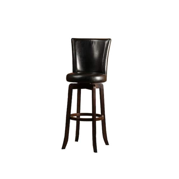 Hillsdale Furniture Copenhagen 29.75 in. Walnut/Black Swivel Bar Stool