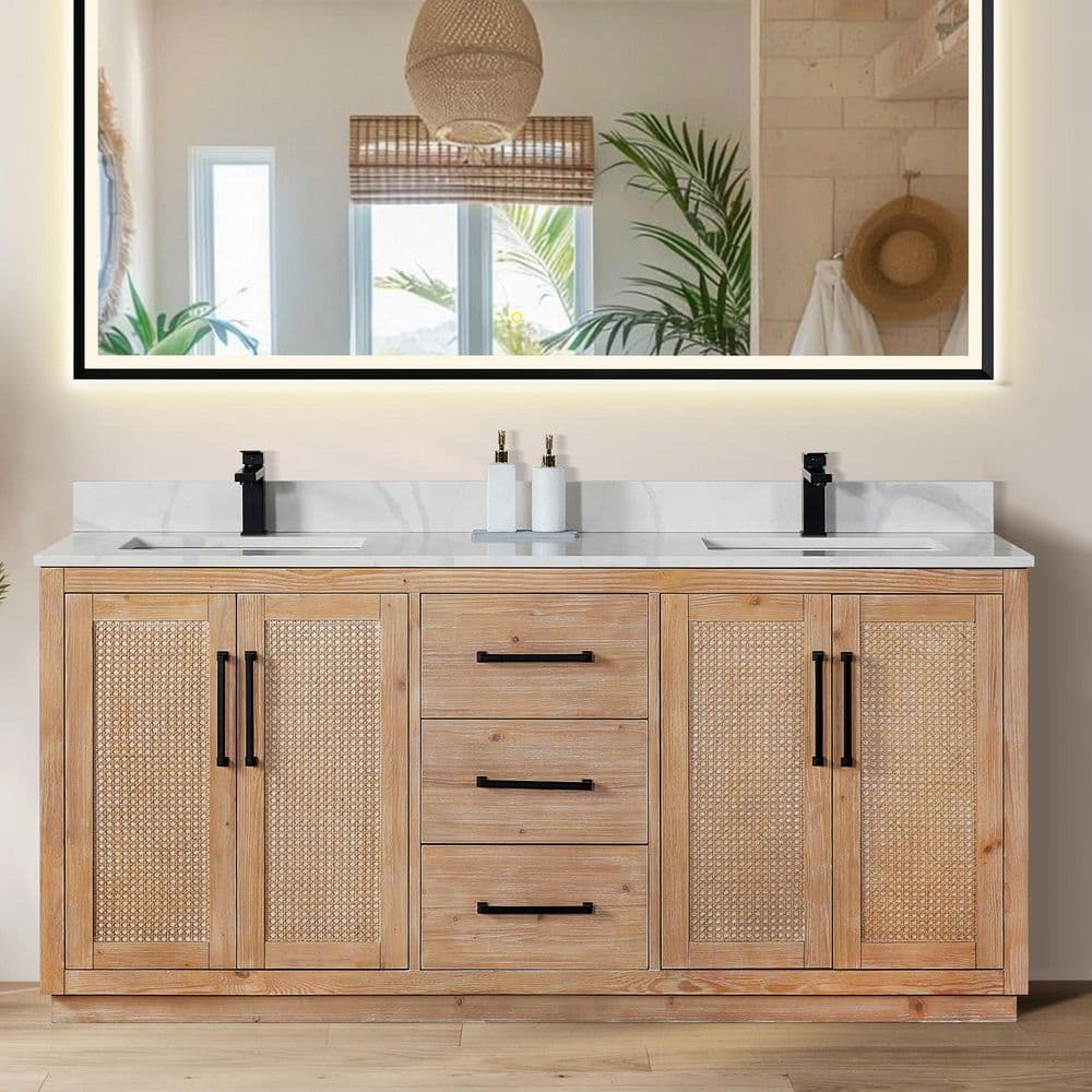 Altair Floral 72 in. W x 22 in. D x 33 in. H Double Sink