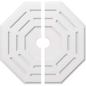 1 in. P X 12-3/4 in. C X 32 in. OD X 4 in. ID Westin Architectural Grade PVC Contemporary Ceiling Medallion, Two Piece