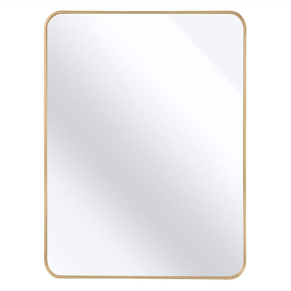 30 in. W x 40 in. H Metal Rectangle Framed Wall Bathroom Vanity Mirror in Gold price history on PriceWatchPro