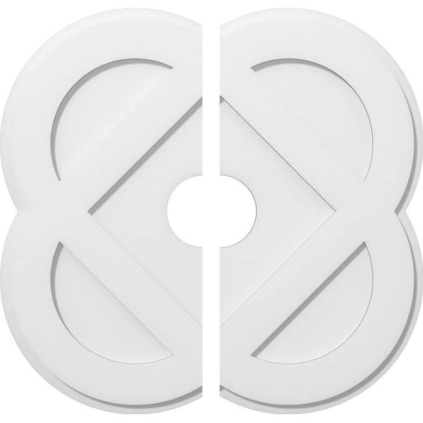 Ekena Millwork 1 in. P X 11-1/4 in. C X 28 in. OD X 5 in. ID Charlotte Architectural Grade PVC Contemporary Ceiling Medallion Two Piece