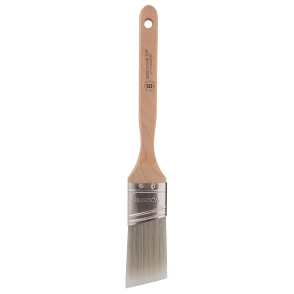 Wooster 1-1/2 in. Silver Tip Polyester Semi Oval Angle Sash Brush  0052280014 - The Home Depot