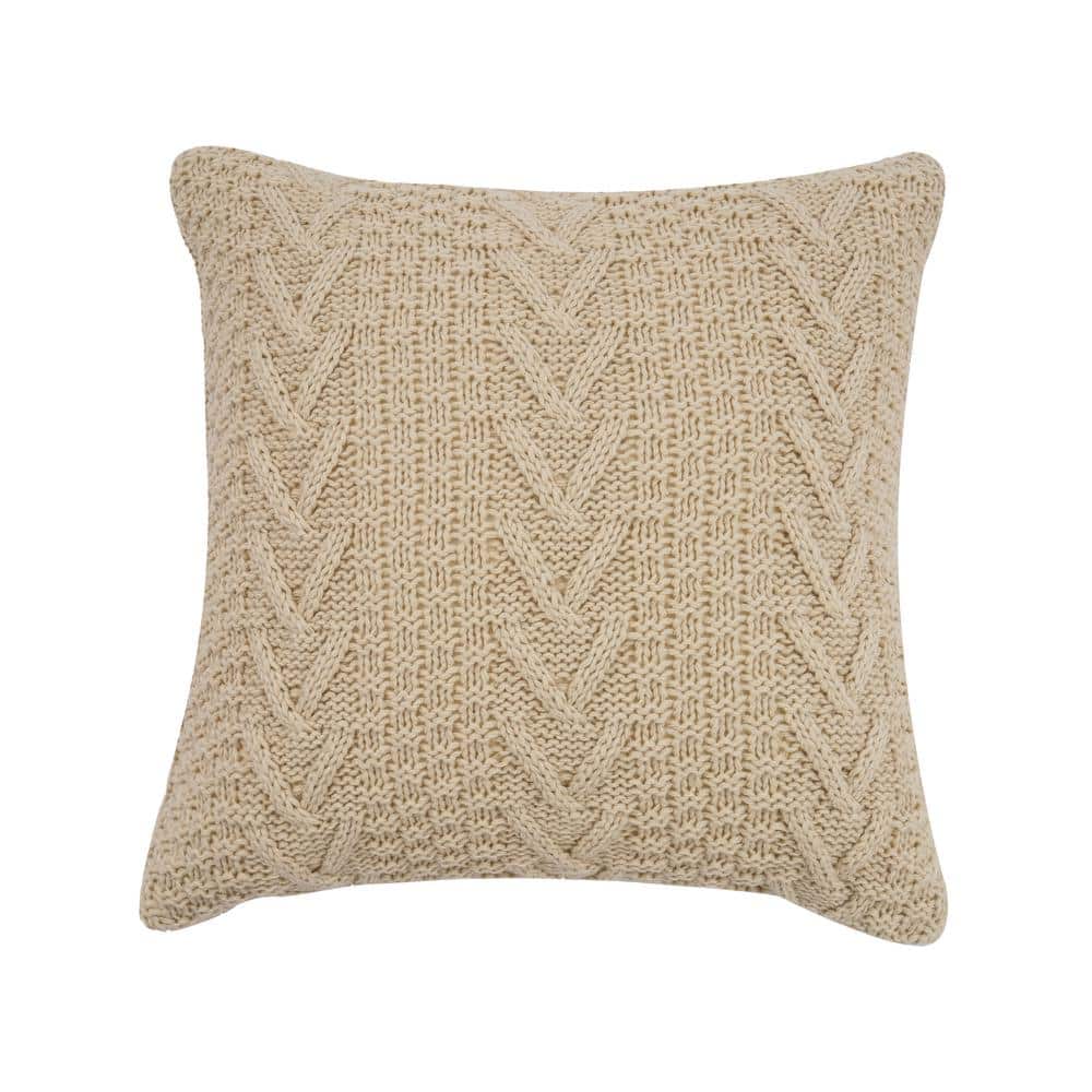 Evergrace 20"x20" Chunky Sweater Knit Square Throw Pillow