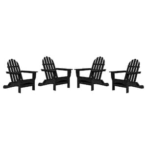Icon Black Recycled Plastic Adirondack Chair (4-Pack)