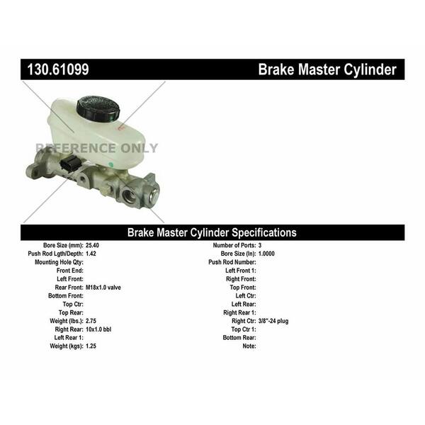 Centric Parts Brake Master Cylinder