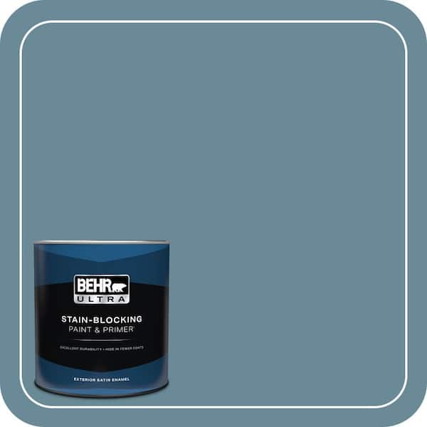 BEHR ULTRA 1 qt. #BIC-22 Relaxed Blue Satin Enamel Exterior Paint & Primer