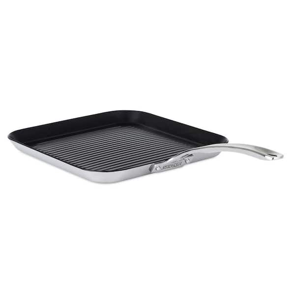 3-Ply Contemporary 11 in. Stainless Steel Nonstick Grill Pan
