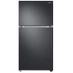 33 in. 21 cu. ft. Top Freezer Refrigerator with FlexZone and Ice Maker in Fingerprint-Resistant Black Stainless Steel