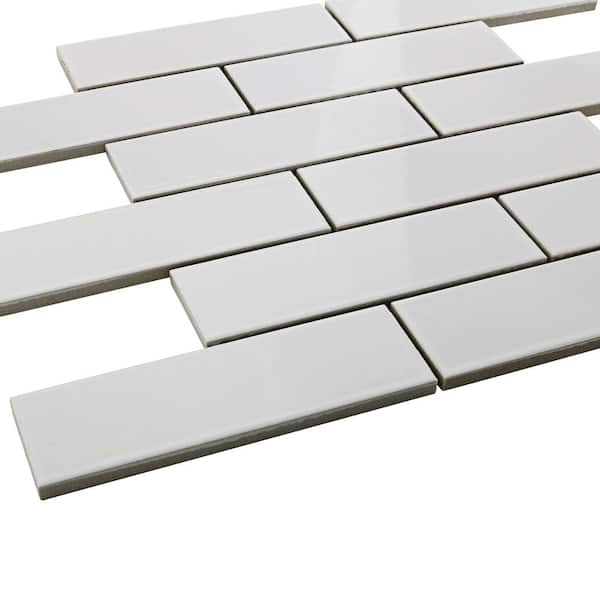 Zenia Rectangle 11 in. x 11 in. Milky Way Porcelain Mosaic Floor and Wall Tile (8.9 sq. ft./Case)