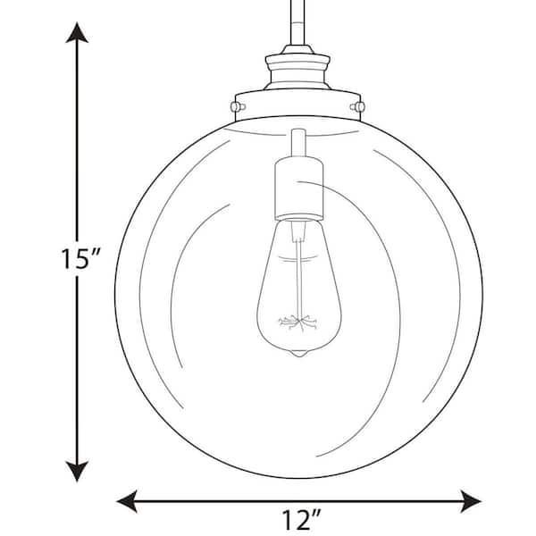 Progress Lighting Penn 12 in 1-Light Polished Nickel Large Pendant 
