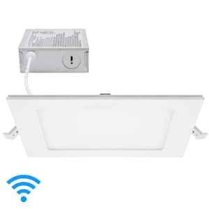 6 in. 75-Watt Equivalent Dimmable Smart Wi-Fi Color Changing and Tunable White Integrated LED Recessed Downlight Kit