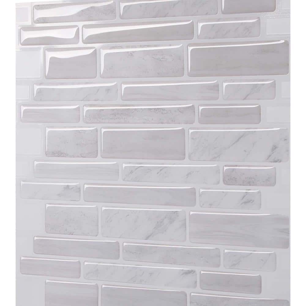 Gray Vinyl Peel and Stick Mosaic Wall Mural