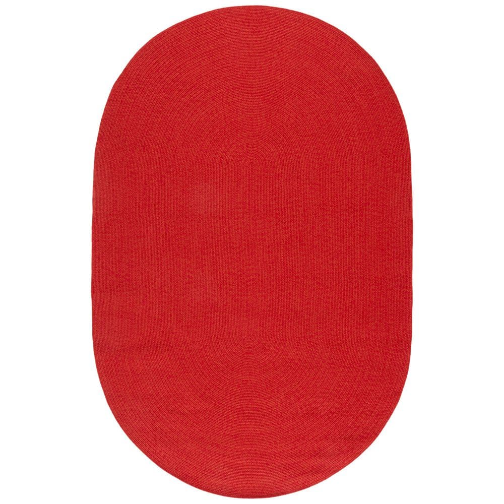 SAFAVIEH Braided Rust/Red 6 ft. x 9 ft. Machine Washable Geometric ...