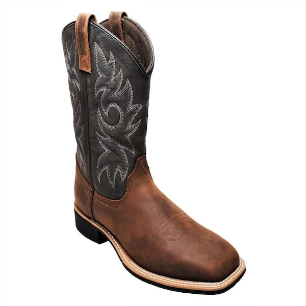 Mens black cowboy hot sale work boots