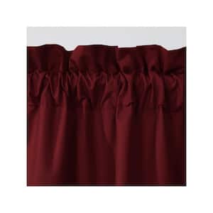 Prescott Rod Pocket Burgundy Polyester Smooth 40 in. W x 84 in. L Rod Pocket Room Darkening Curtain (Double Panels)