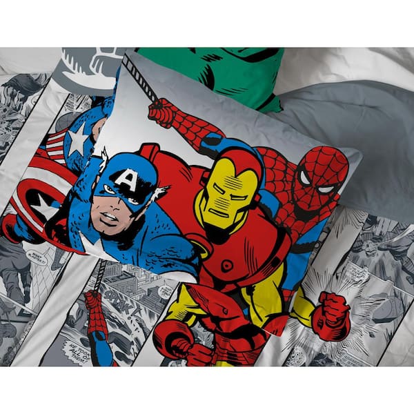 7-Piece Multi Marvel Avengers Comic Cool Full Bed Set JF40613EPCD