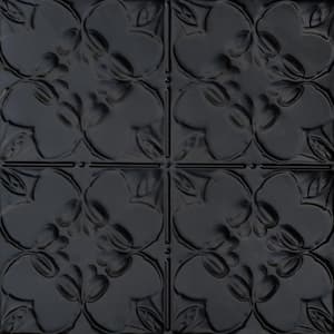 Lilac Satin Black 2 ft. x 2 ft. Decorative Tin Style Lay-in Ceiling Tile (24 sq. ft./case)