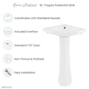 St.Tropez Corner Two-Piece Pedestal Sink