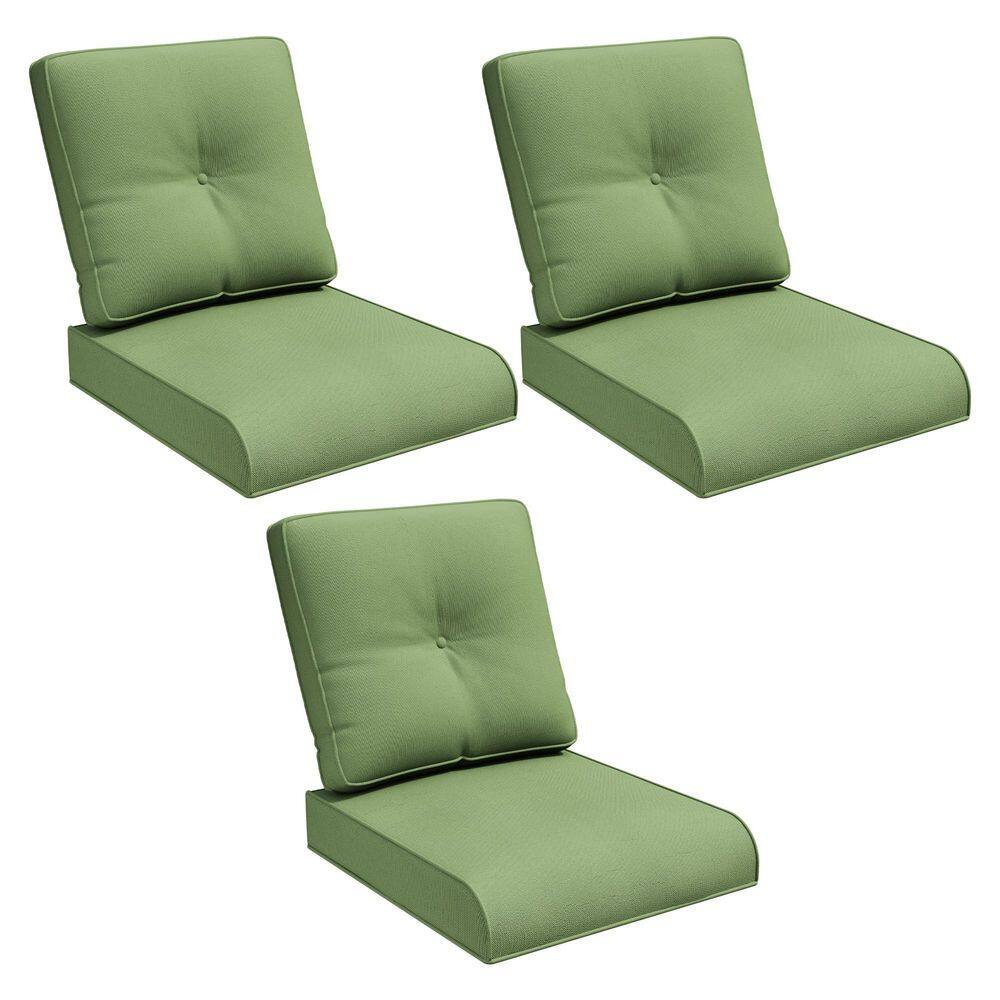 22 in. x 24 in. 6-Piece Thick Outdoor Patio Replacement Cushion Set with Zipper Design for Lounge Chairs, Sofa in Green price history on PriceWatchPro