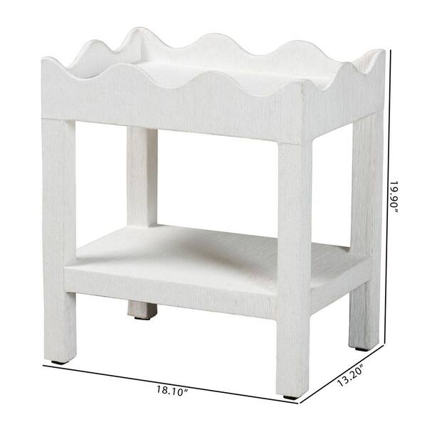 bali & pari Sebastian 18.1 in. White Rectangle Grasscloth End