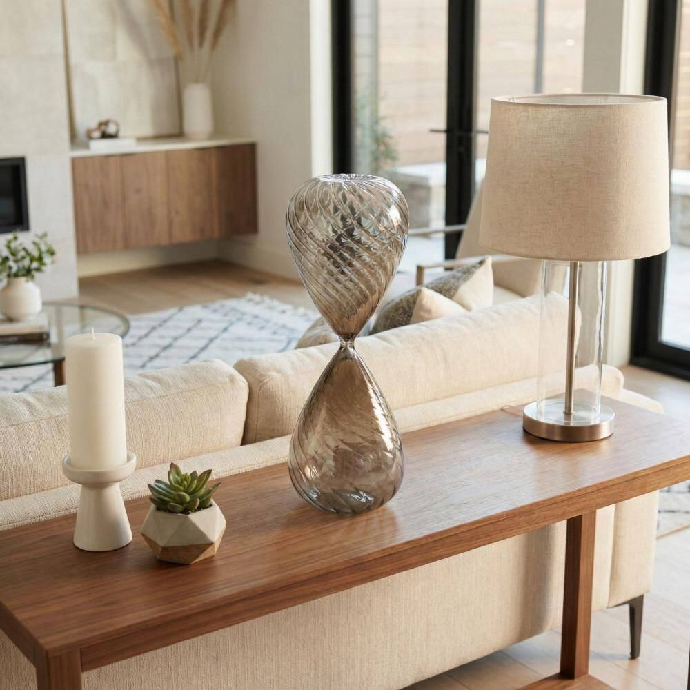Clear/Brown 5 in. x 14 in. Glass Small Decorative Hourglass Sculpture price history on PriceWatchPro