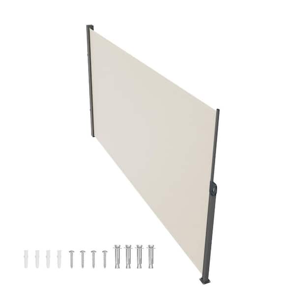 Retractable Side Awning, 71 in. x 138 in. Outdoor Privacy Screen, Waterproof UV30+ Patio Divider, Wind Protection