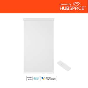 White Cordless Blackout Polyester Fabric Smart Roller Shade 32 in. x 72 in. Powered by Hubspace (No Gateway)