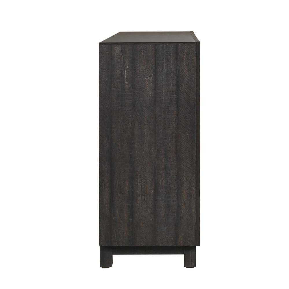 Harrison Dark Wood 6-Drawer Dresser with Felt Lined Drawer