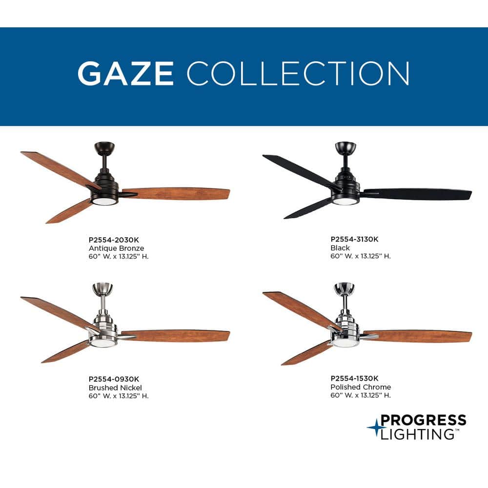 Antique Bronze 60" LED Ceiling Fan with Reversible Blades