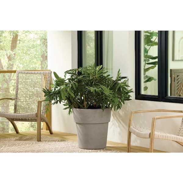 19 in. Chauncey Gray Decorative High-Density Resin Planter (19 in. D x 19.3 in. H)
