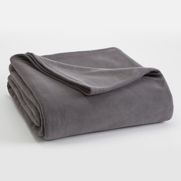Vellux Microfleece Tornado Grey Polyester King Blanket