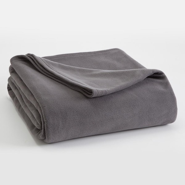 Vellux Microfleece Tornado Grey Polyester Twin Blanket