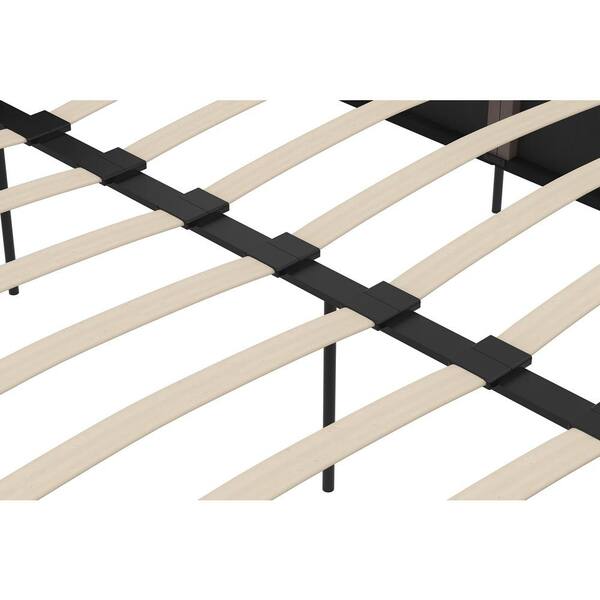 DHP Ryan Black Wood Frame King Size Platform Bed, Black Linen