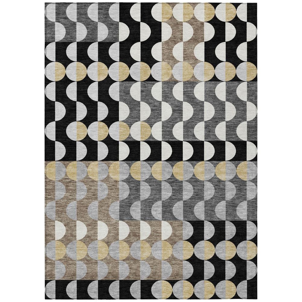 Chantille Machine Washable Indoor/Outdoor Abstract ACN2816 Black 3 ft. x 5 ft. Area Rug price history on PriceWatchPro
