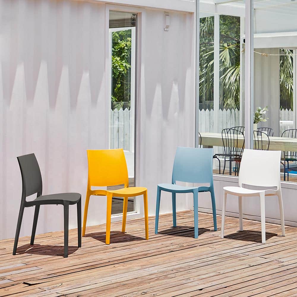 Sensilla Elegant White Stackable Indoor/Outdoor Dining Chair