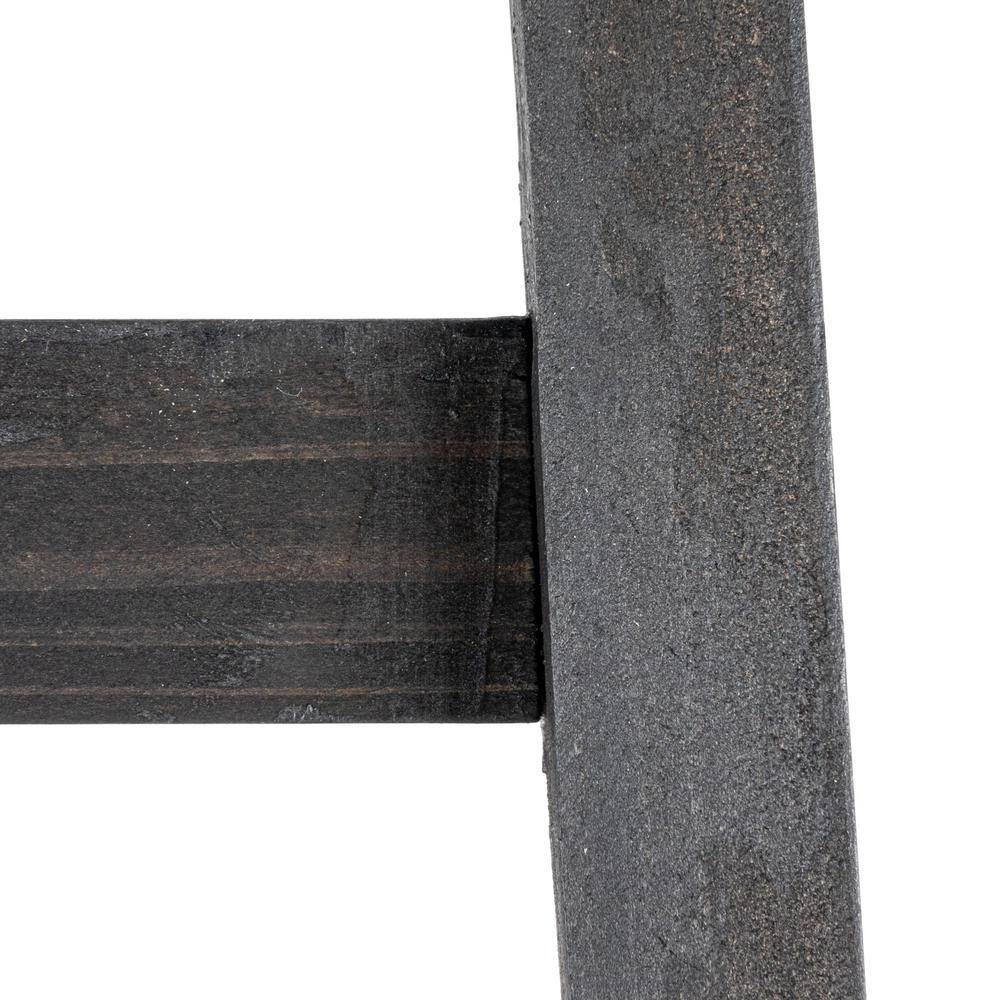 64" Black Firwood Decorative Ladder with 7 Rungs