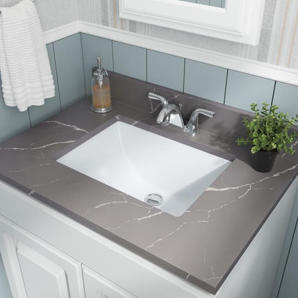 MSI Rectangle Undermount Porcelain Ceramic Bathroom Sink in
