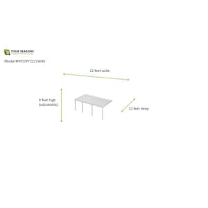Optima High Performance 22 ft. x 12 ft. 40 lbs. White Snow Load Patio Cover with 4-Posts and High-Grade Aluminum Chassis