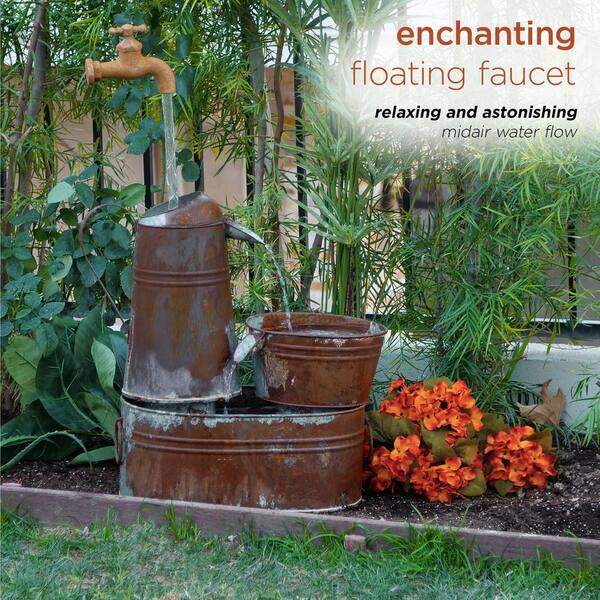Alpine Corporation 34 in. Tall Rustic Flowing Spout Outdoor