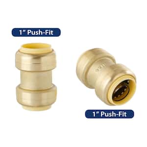 1 in. Brass Push- Fit Coupling (2-Pack)