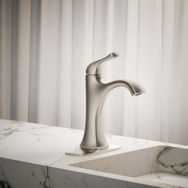 Sundae Single Handle Single Hole Bathroom Faucet in Vibrant Brushed Nickel