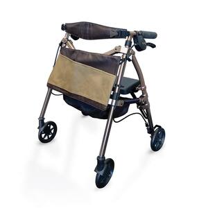 Elite Travel Micro 4-Wheeled Rollator with Seat for Petite and Juniors in Champagne Gold