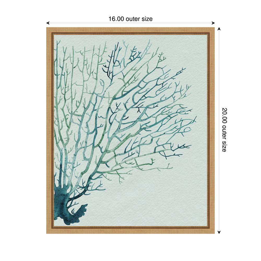 Seaglass Shadow I Abstract Tree Canvas Print with Maple Frame