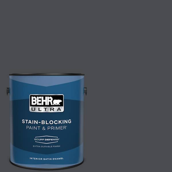 BEHR ULTRA 1 gal. #N500-7 Night Club Extra Durable Satin Enamel Interior Paint & Primer